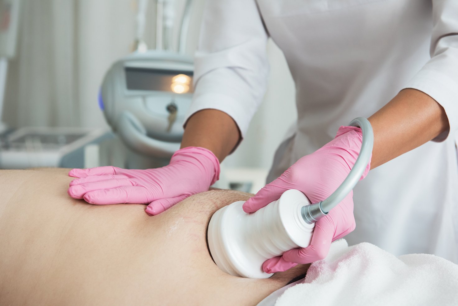 Belly cavitation at modern beauty clinic